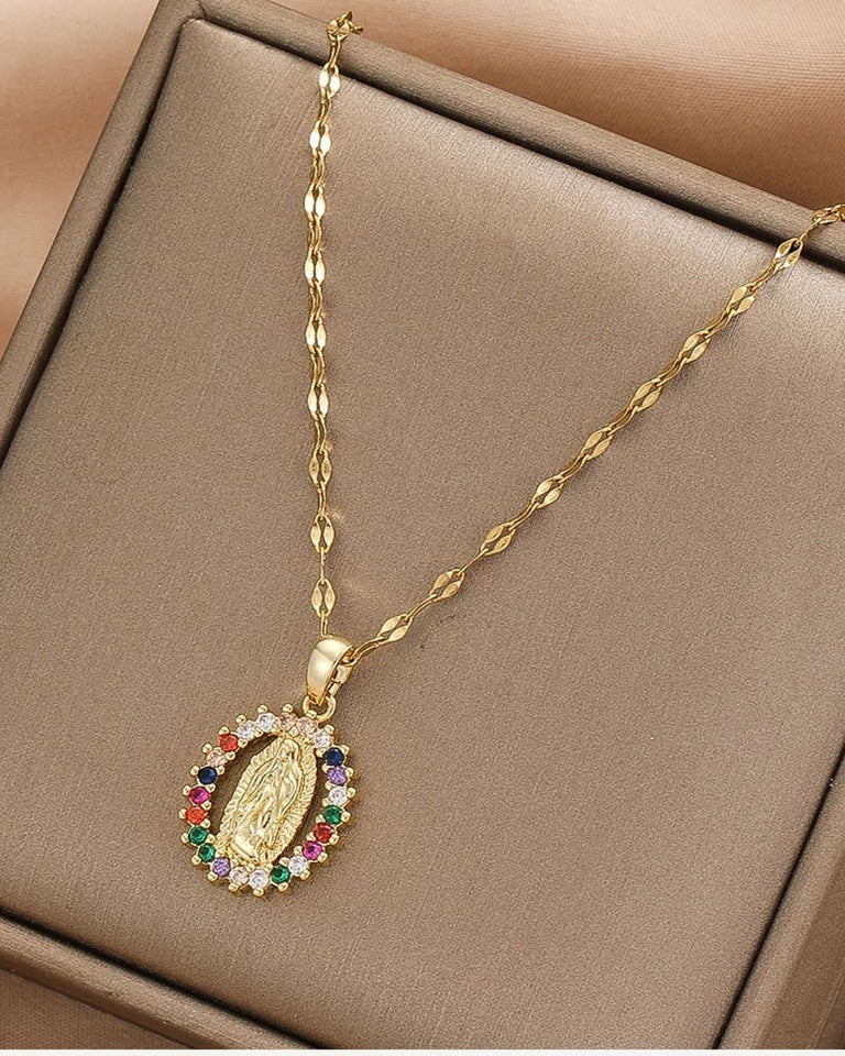 Divine Grace – Virgin Mary Zircon Necklace