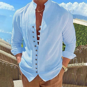 Men's cotton and linen shirt