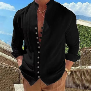Men's cotton and linen shirt