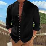 Men's cotton and linen shirt