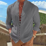 Men's cotton and linen shirt