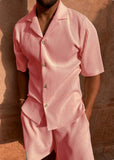 Spring/summer set. Short-sleeved corduroy shirt and shorts