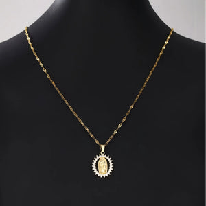 Divine Grace – Virgin Mary Zircon Necklace
