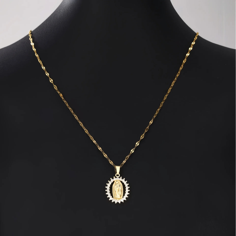 Divine Grace – Virgin Mary Zircon Necklace