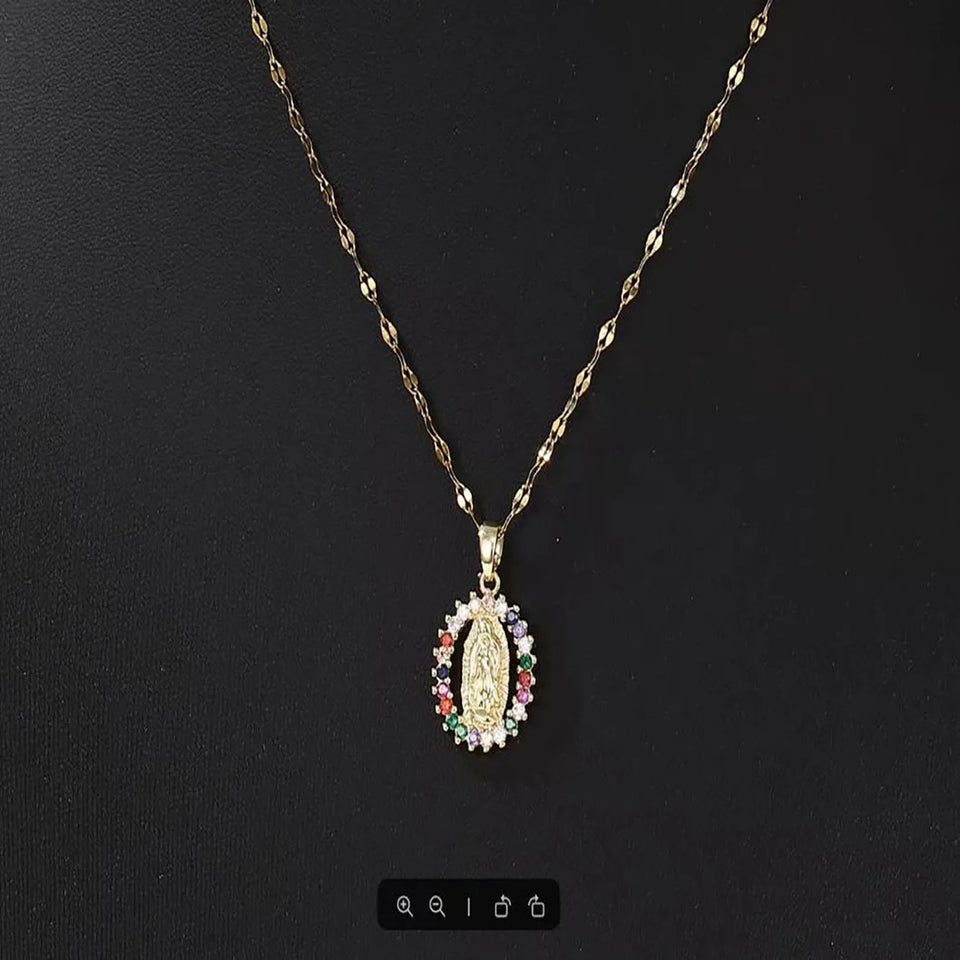 Divine Grace – Virgin Mary Zircon Necklace