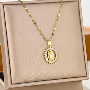Divine Grace – Virgin Mary Zircon Necklace